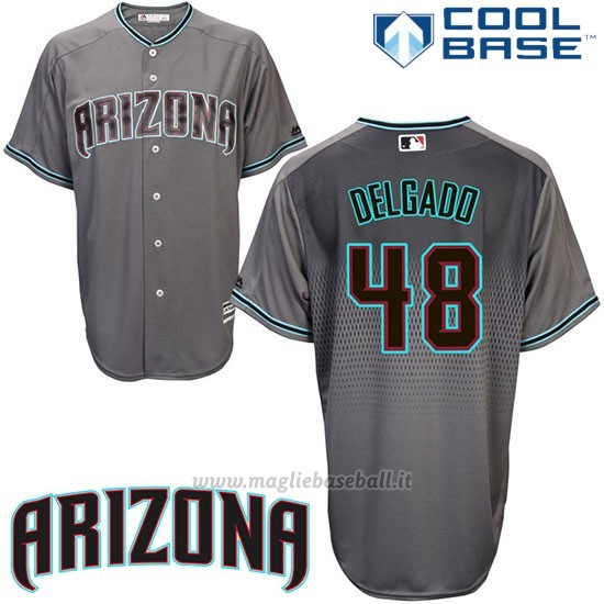 Maglia Baseball Uomo Arizona Diamondbacks 48 Randall Delgado Cool Base Grigio